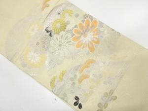 アンティーク　絽　秋草模様織り出し丸帯（着用可）